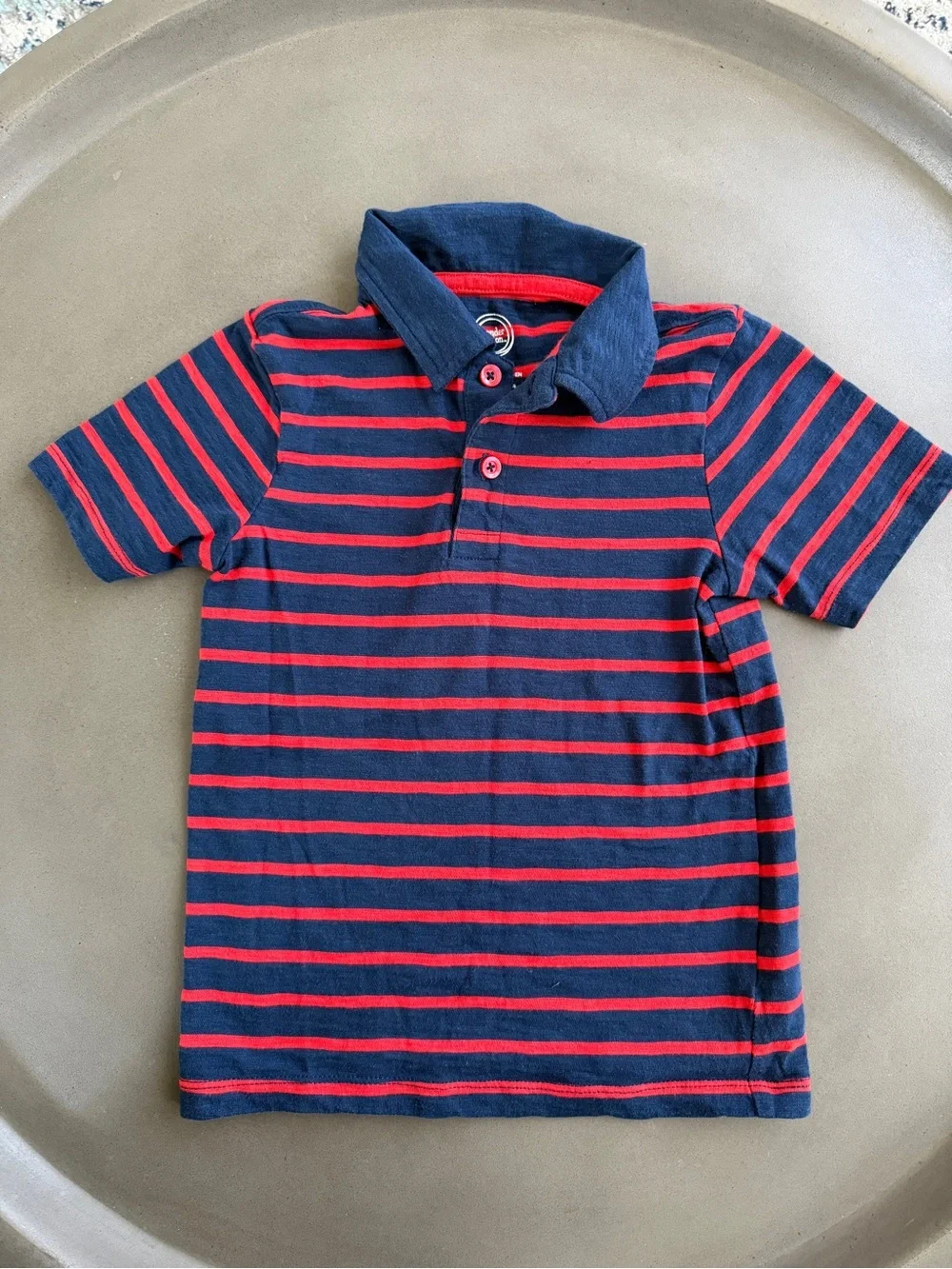 wonder nation Navy and Red Striped Polo XS